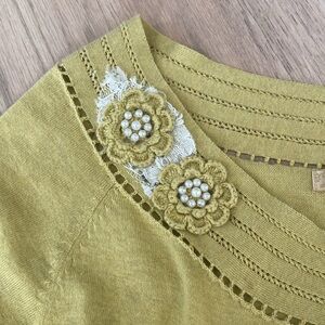 JALOUX Anthropologie embroidered sweater top!